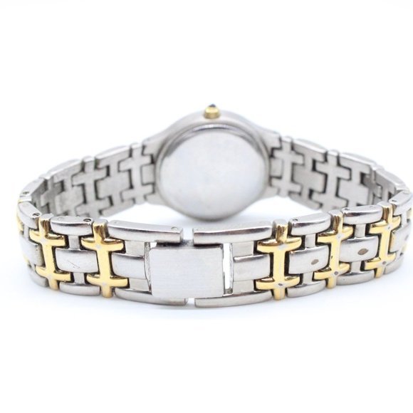 DMQ Swiss Watch Womens Two Tone Stainless Steel Classic Rhinestones Dial Quartz - Picture 7 of 8